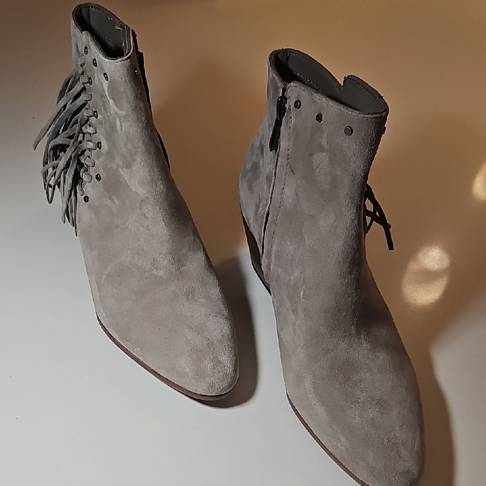 Sam Edelman Gray Ankle Booties with Suede Finish